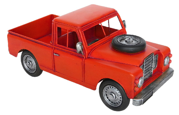 Repro Tin Red Pick Up Truck
